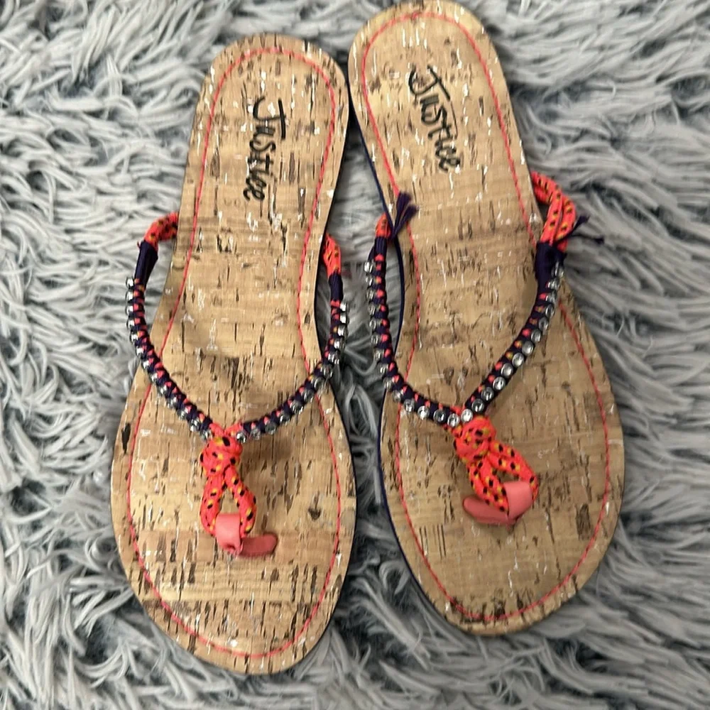 5/$15 Justice Cork Sandals